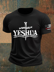Men's Faith Yeshua Cross Flag Short Sleeve T-shirt