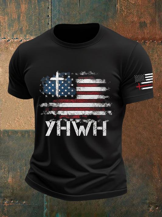 Men's Faith Yeshua Cross Flag Short Sleeve T-shirt