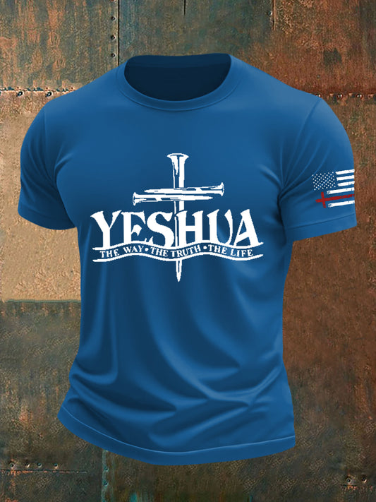 Men's Faith Yeshua Cross Flag Short Sleeve T-shirt