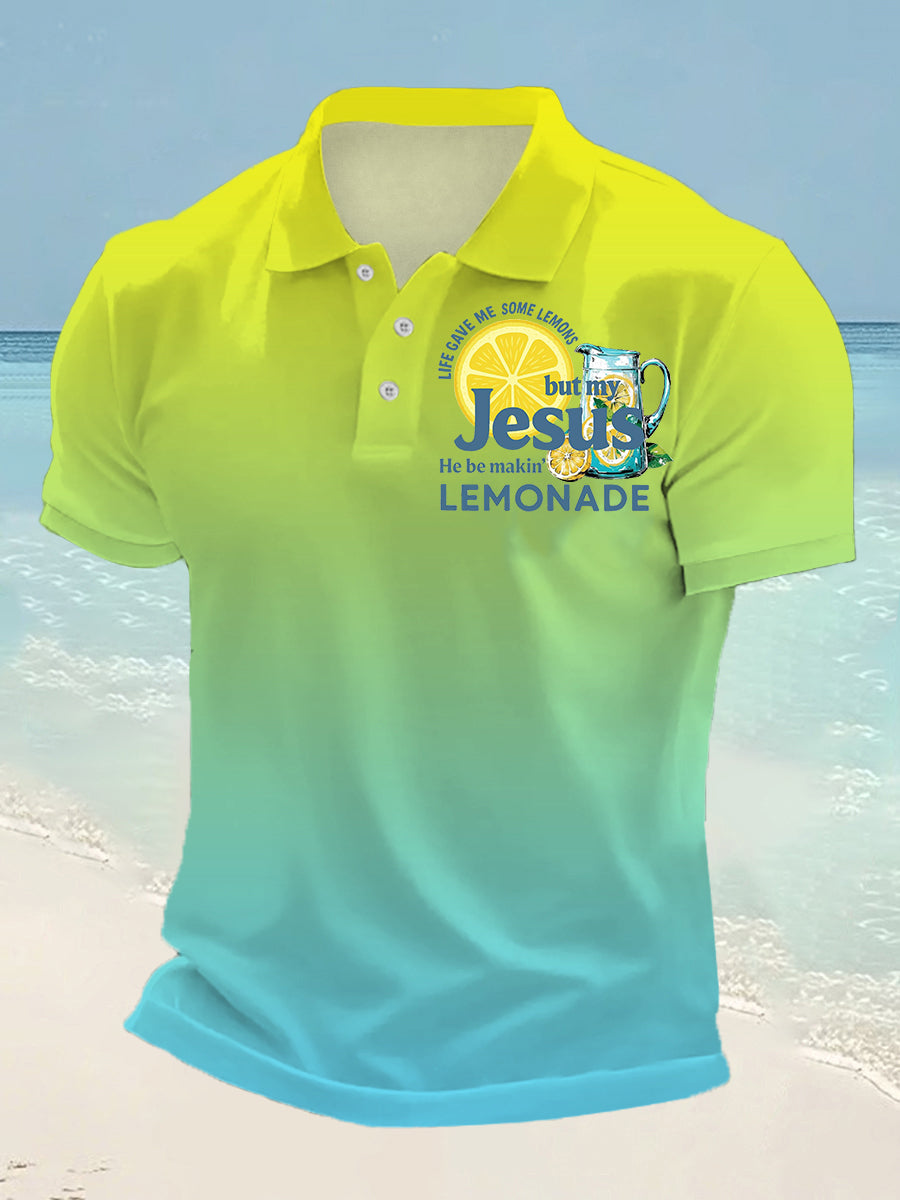 Men's Life Gave Me Some Lemons But My Jesus He Be Makin' Lemonade Short Sleeve Shirt
