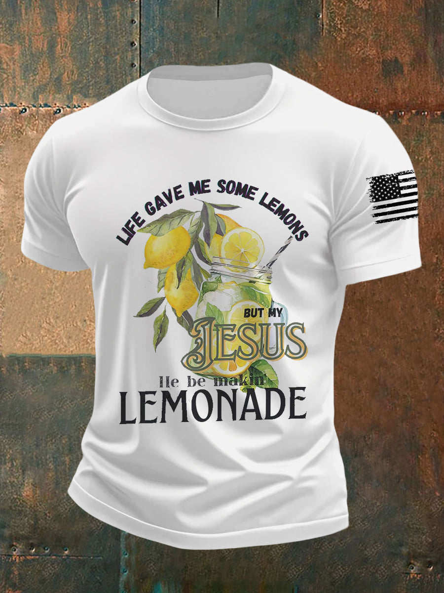 Men's Life Gave Me Some Lemons But My Jesus He Be Makin' Lemonade Short-sleeved T-shirt