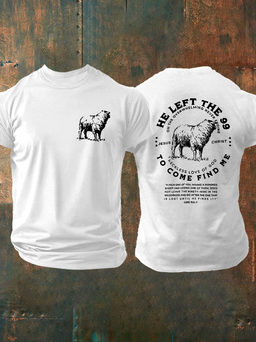 Men's He Left the 99 Faith Cross Short Sleeve T-shirt