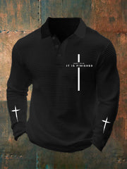 Men's It Is Finished Waffle Print Top