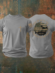 Men's Rise Up With The Strength of An Eagle Printed Casual T-shirt