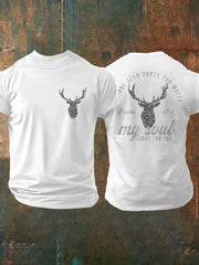 Men's Deer Hunter Christ Print Casual T-shirt