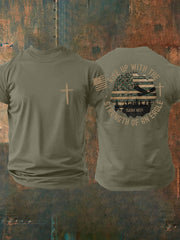 Men's Rise Up With The Strength of An Eagle Printed Casual T-shirt