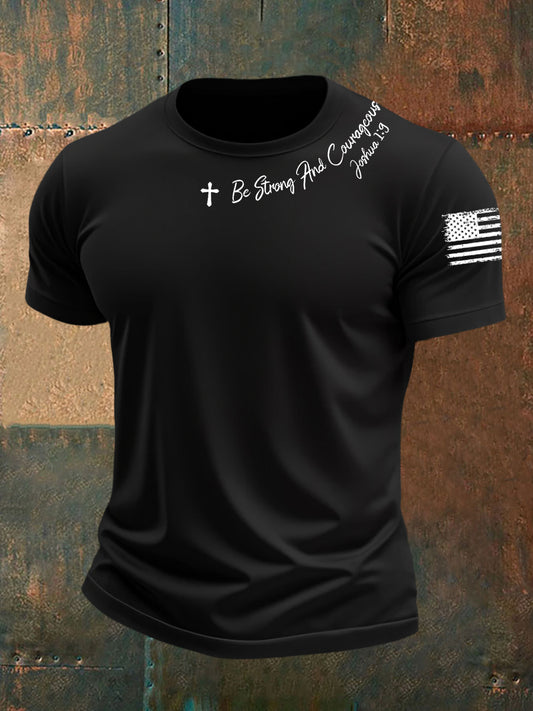 Men's Be Strong And Courageous Short Sleeves T-shirt