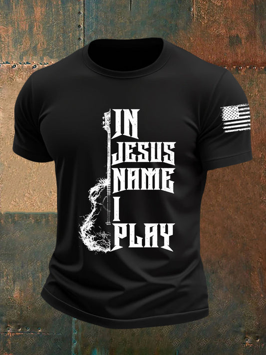 Men's In Jesus Name I Play Short-sleeved T-shirt