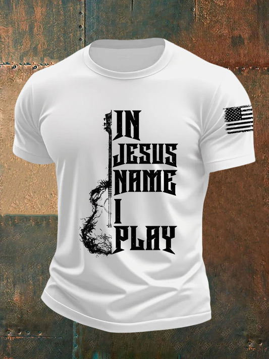 Men's In Jesus Name I Play Short-sleeved T-shirt