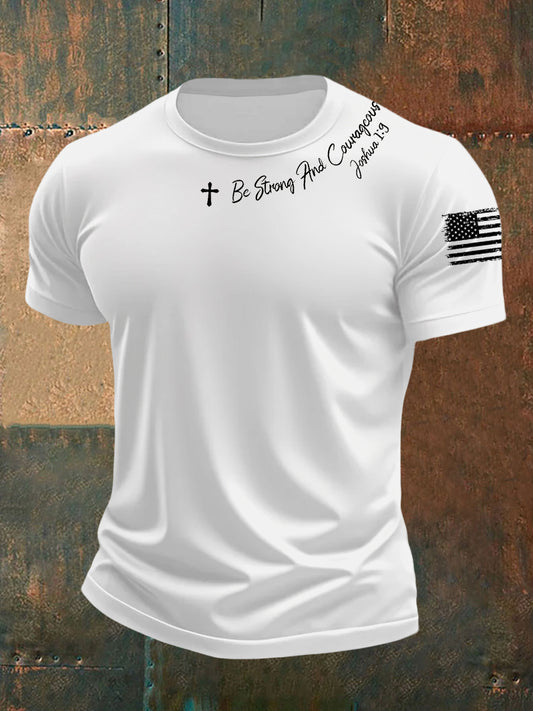 Men's Be Strong And Courageous Short Sleeves T-shirt