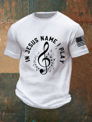 Men's In Jesus Name I Play Waffle Short Sleeve