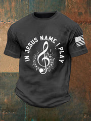 Men's In Jesus Name I Play Waffle Short Sleeve