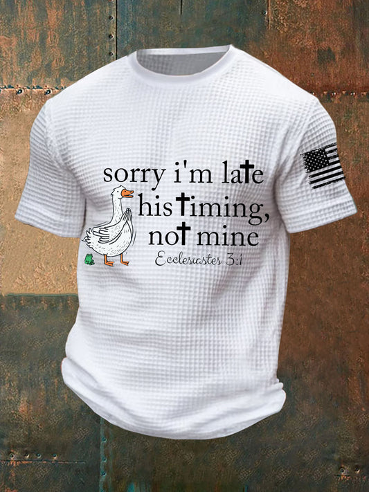 Men's Sorry I'm Late Waffle Short Sleeve