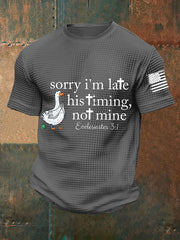 Men's Sorry I'm Late Waffle Short Sleeve