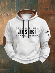 Men's Jesus Faith Cross Printed Casual Hoodie