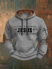 Men's Jesus Faith Cross Printed Casual Hoodie