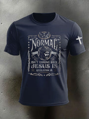 Men's Normal Isn't Coming Back To Us Jesus Is Printed Casual T-shirt