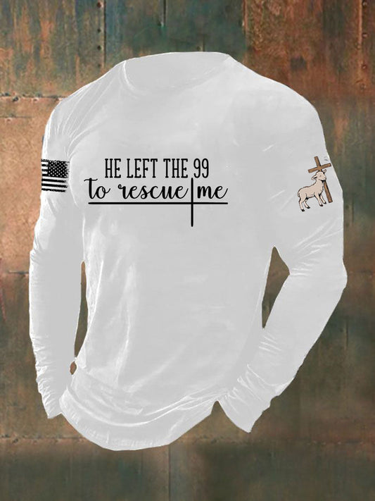 Men's Christian He Left the 99 to Find Me Long Sleeve T-shirt