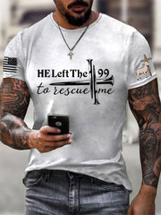 Men's Christian He Left the 99 to Find Me Short Sleeve T-shirt