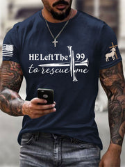 Men's Christian He Left the 99 to Find Me Short Sleeve T-shirt