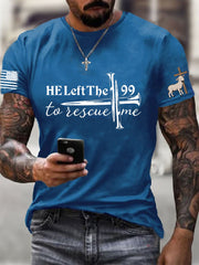 Men's Christian He Left the 99 to Find Me Short Sleeve T-shirt