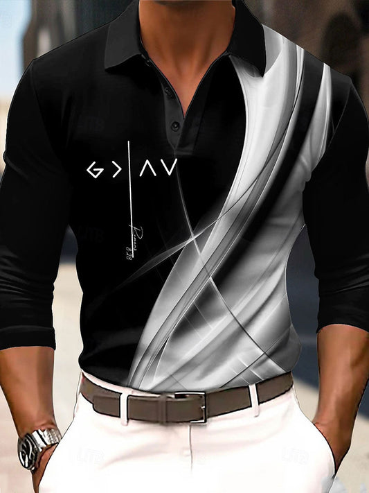 Men's Cross Print Casual Long Sleeve Top