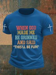 Men's Funny Christian When God Made Me Short Sleeve T-shirt