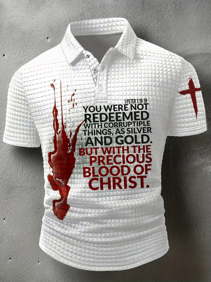 Men's Jesus's Blood Faith Print shirt