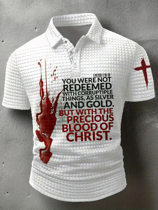 Men's Jesus's Blood Faith Print shirt