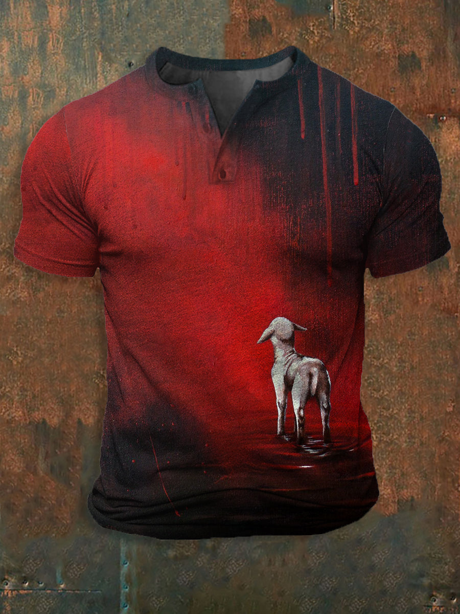 Men's Jesus's Blood Faith Print short sleeve T-shirt