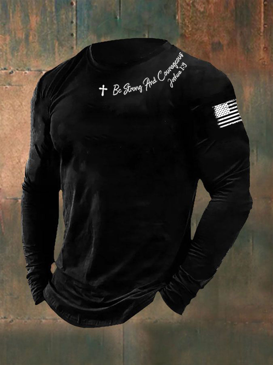 Men's Be Strong And Courageous Long Sleeve T-shirt