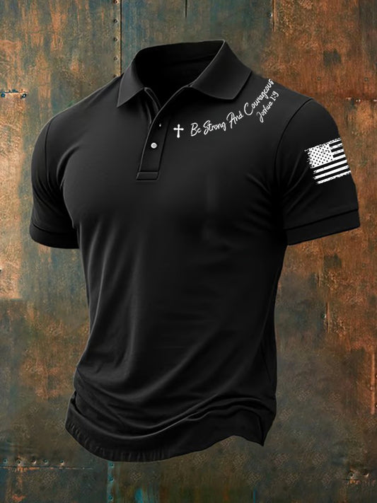 Men's Be Strong And Courageous Short Sleeve Shirt