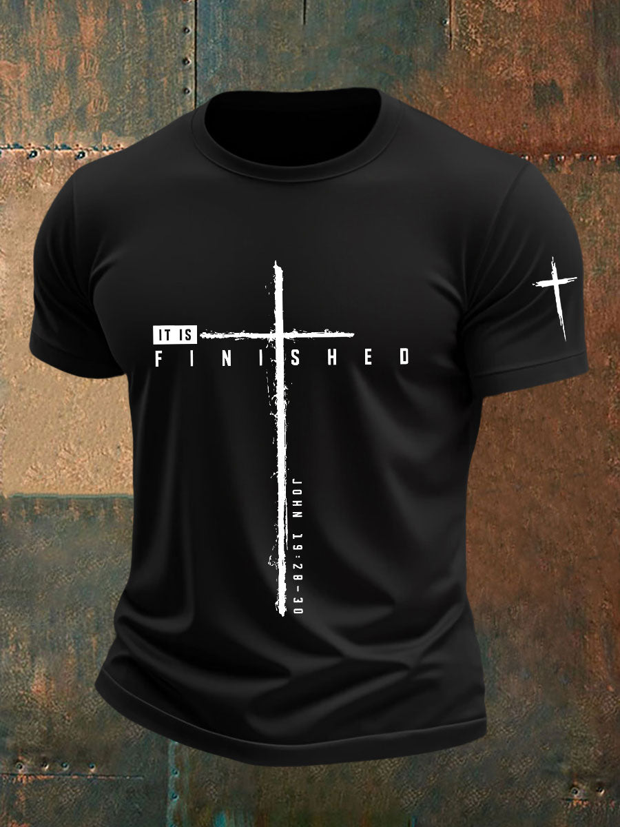 Men's It Is Finished Printed Casual T-shirt