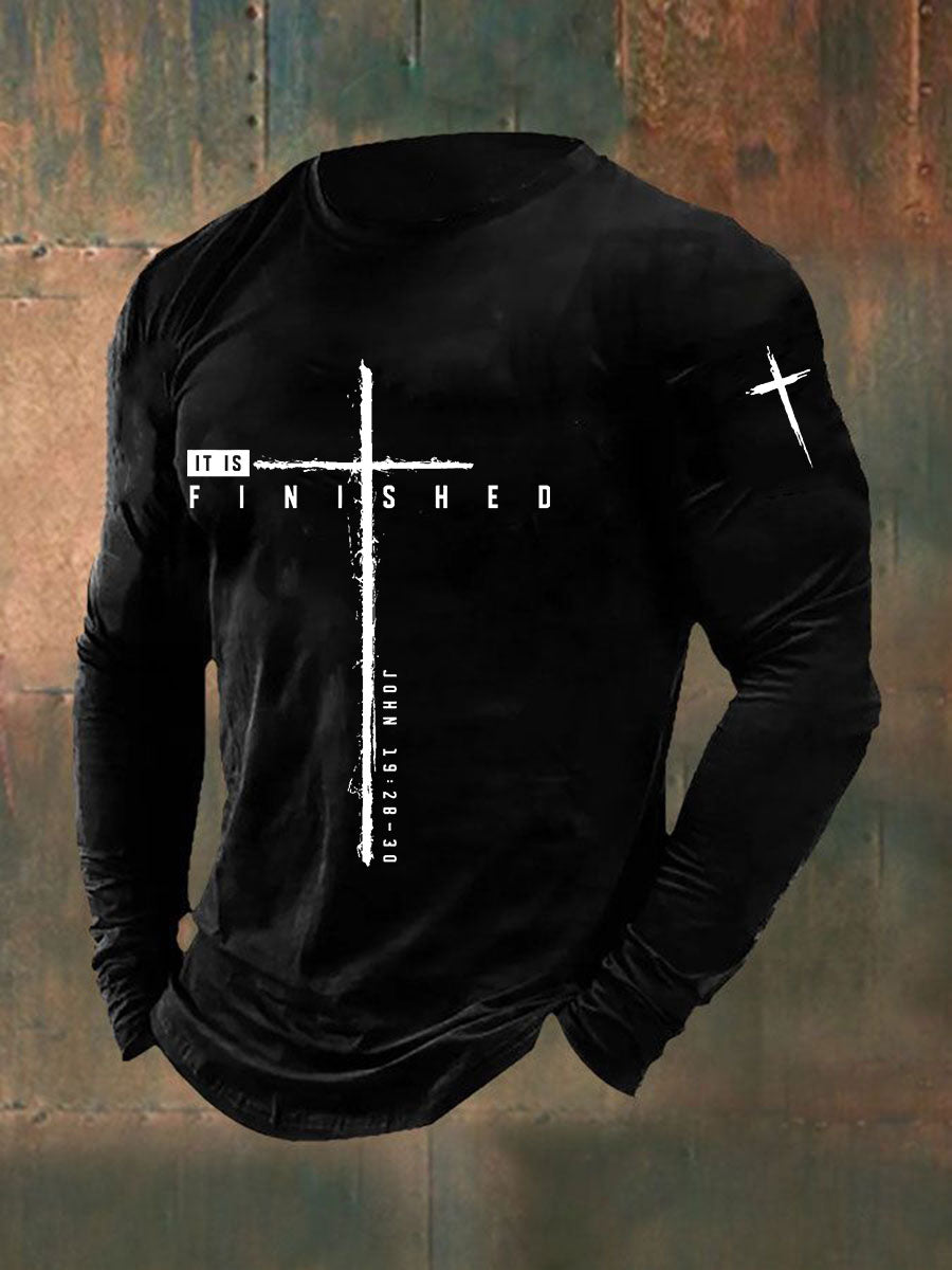 Men's It Is Finished Printed Casual T-shirt