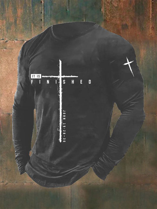 Men's It Is Finished Printed Casual T-shirt