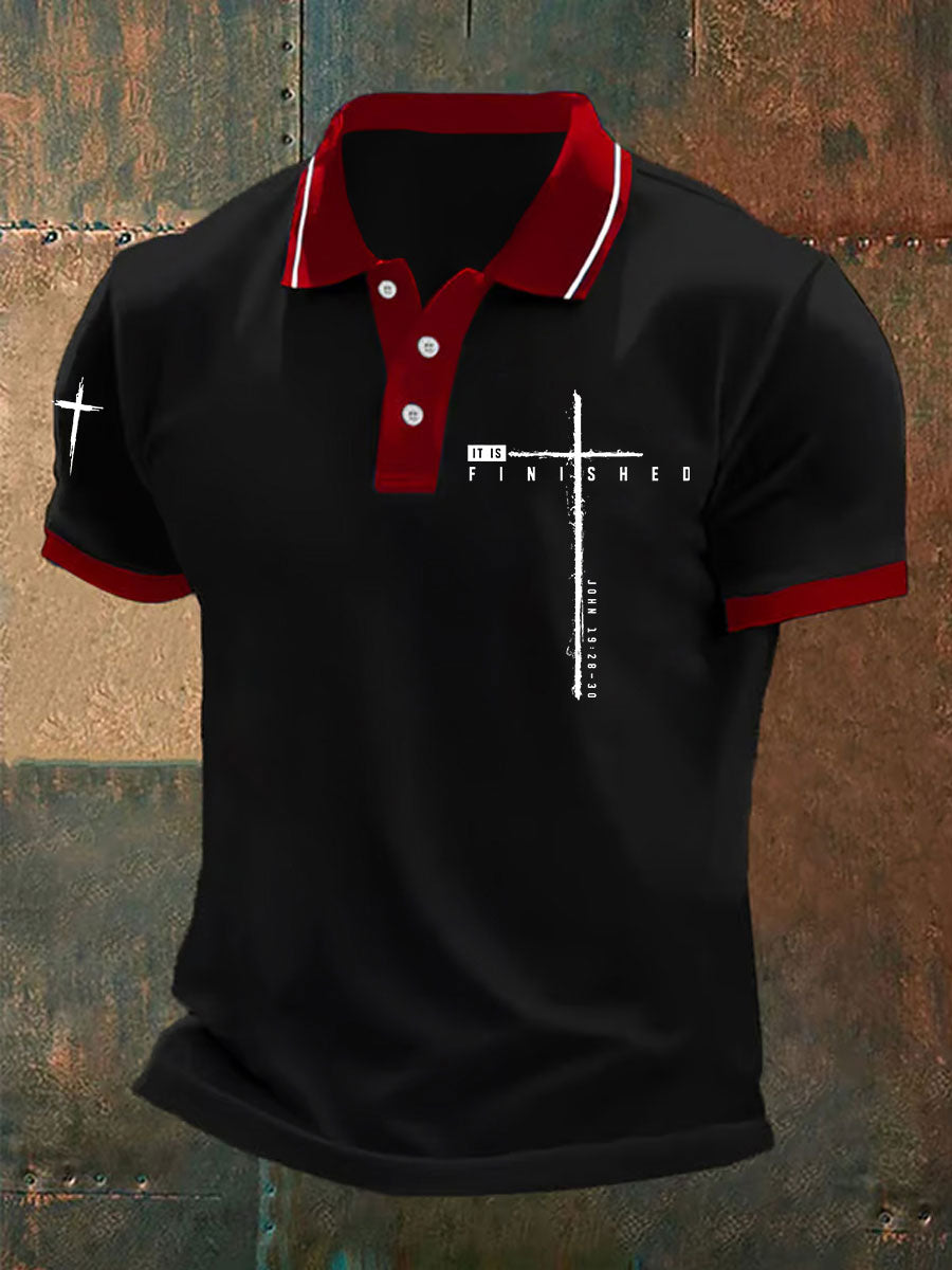 Men's It Is Finished Printed Casual Top