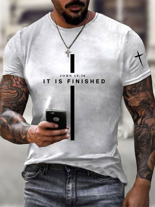 Men's It Is Finished Printed Casual T-shirt