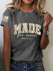 Women's Made for More Ephesians 2:10  Faith Cross Short Sleeve T-Shirt