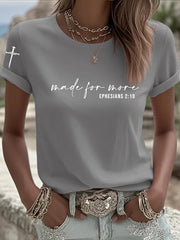 Women's Made for More Ephesians 2:10  Faith Cross Short Sleeve T-Shirt