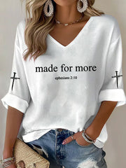 Women's Made for More Ephesians 2:10  Faith Cross Waffle T-shirt