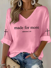 Women's Made for More Ephesians 2:10  Faith Cross Waffle T-shirt