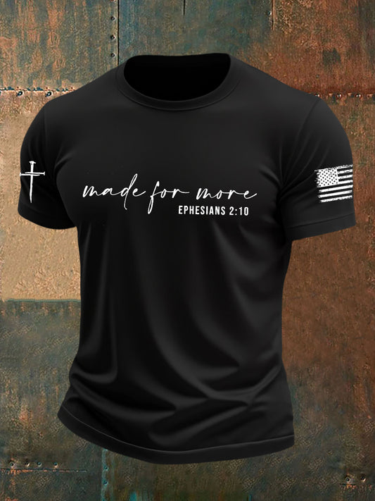 Men's Made for More Ephesians 2:10  Faith Cross Short Sleeve T-Shirt