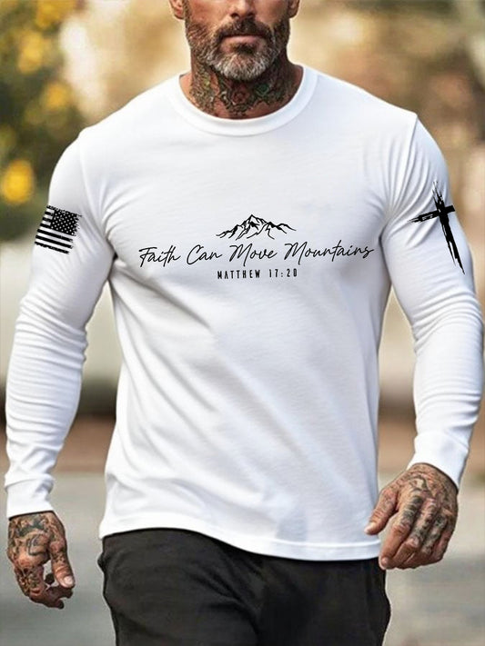 Men's Faith Can Move Moutains Long Sleeve T-shirt