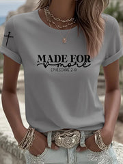 Women's Made for More Ephesians 2:10  Faith Cross Short Sleeve T-Shirt