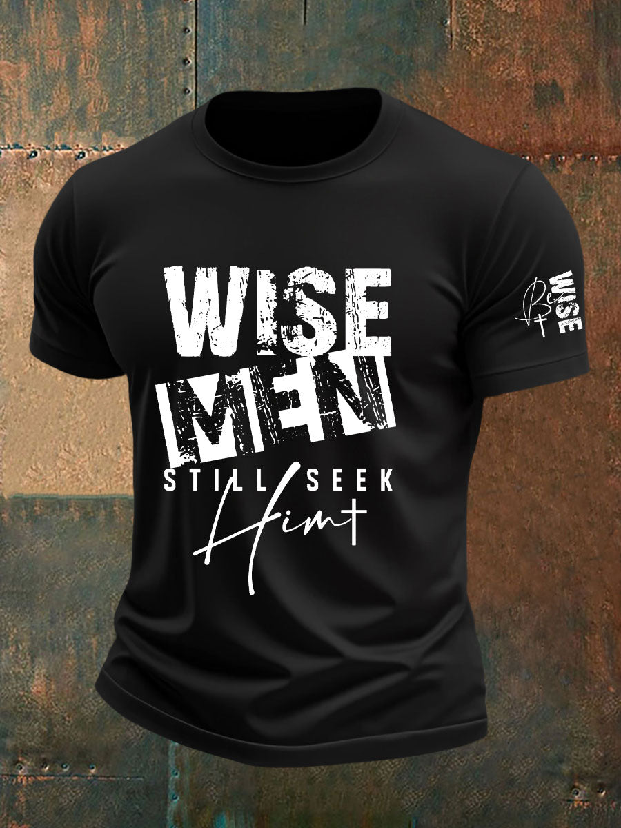 Men's Christian Wise Men printed casual T-shirt