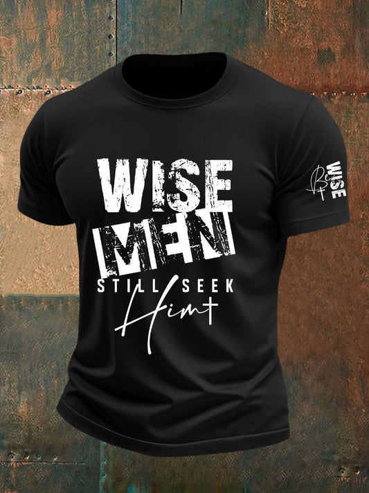 Men's Christian Wise Men printed casual T-shirt