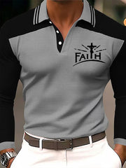 Men's Faith Cross Printed Long Sleeve Top