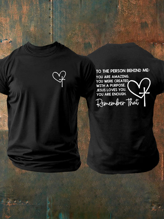 Men's Dear Person Behind Me Christian  Short Sleeve T-shirt