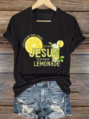 Women's Jesus Lemonade Print Casual T-shirt