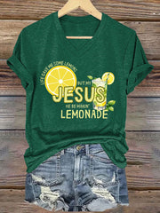 Women's Jesus Lemonade Print Casual T-shirt